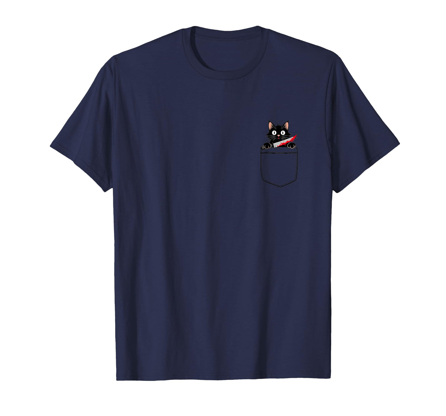 Funny Adult Humour Cat Pocket Tee, Unisex Adult, Short Sleeve, Grey, Small, T-Shirt