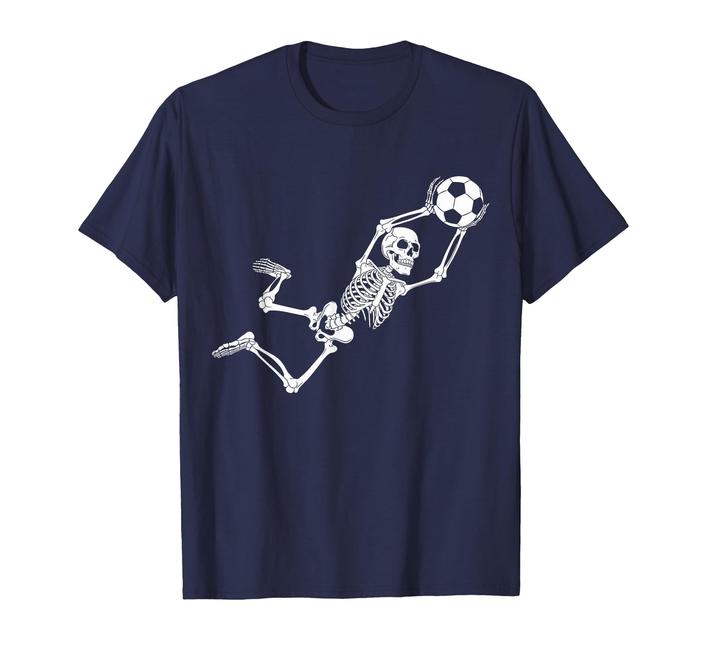 Funny Skeleton Soccer Lovers Spooky Halloween Goalkeeper T-Shirt