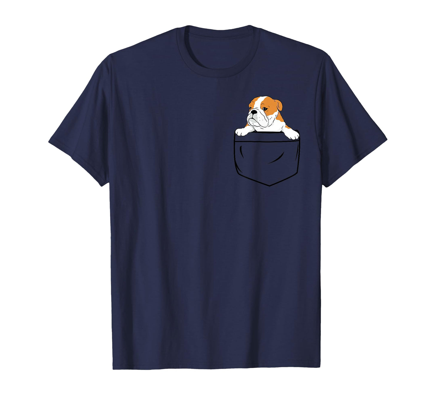 English Bulldog in Pocket Cute Pocket English Bulldog Design T-Shirt
