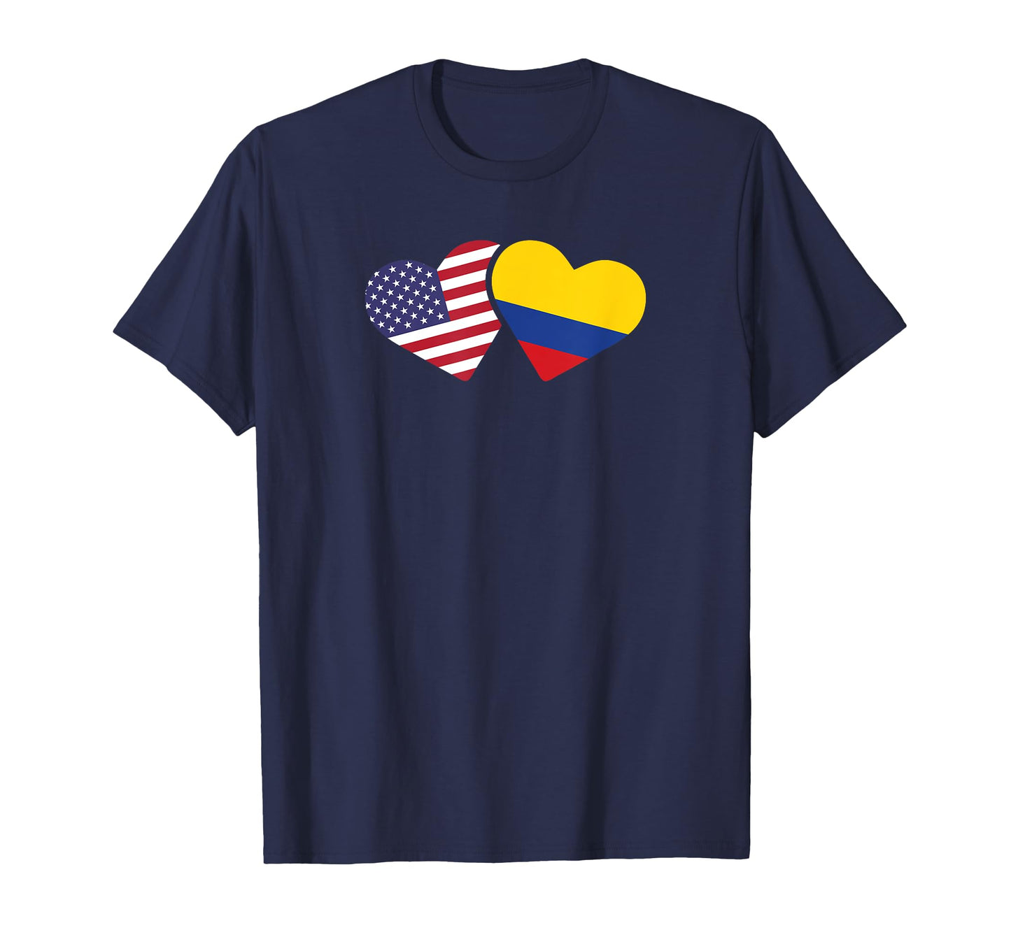 USA Colombia Flag Heart T Shirt Colombian American Love Gift T-Shirt