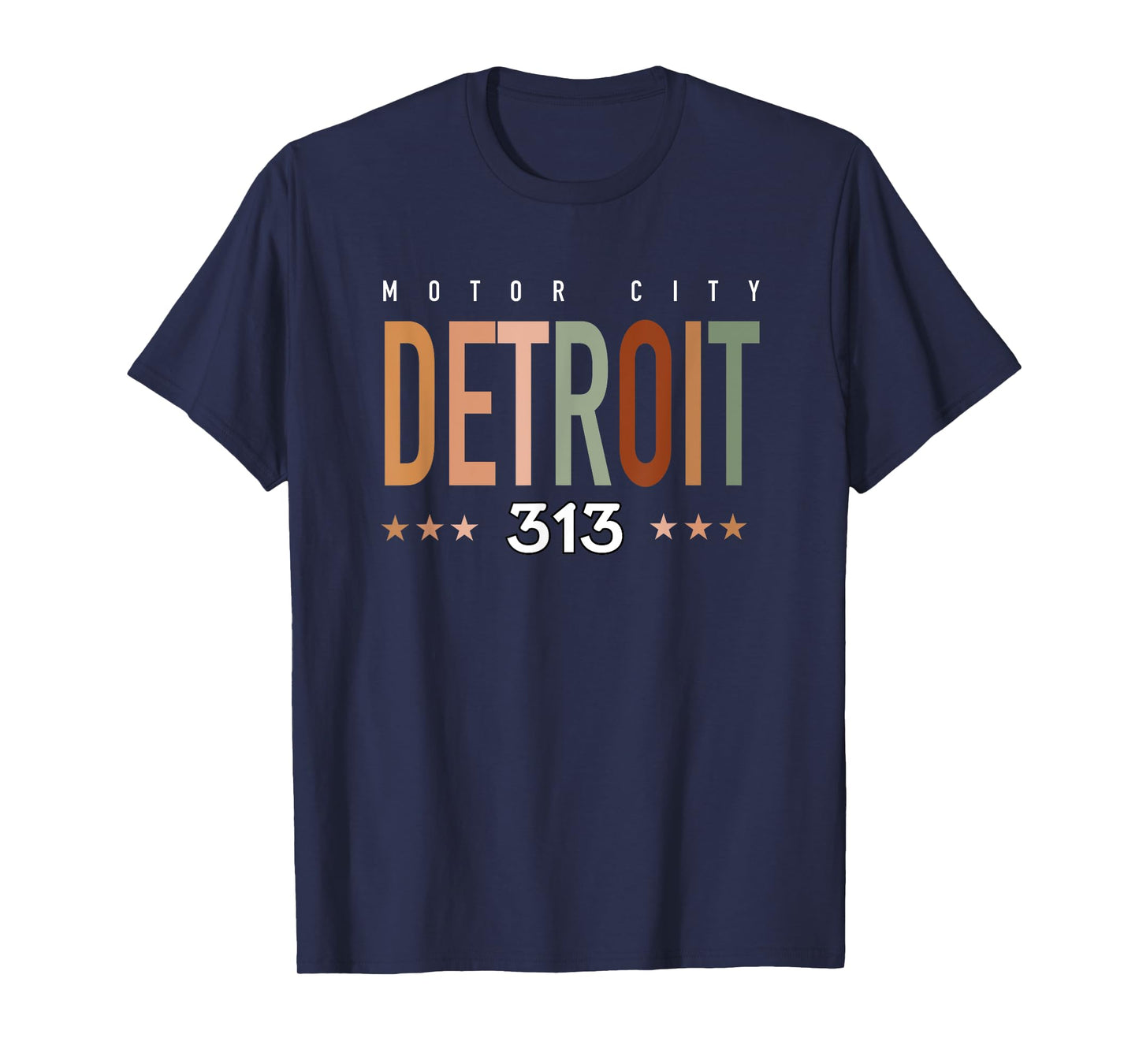 Motor City Detroit 313 Hometown Born and Raised Retro T-Shirt