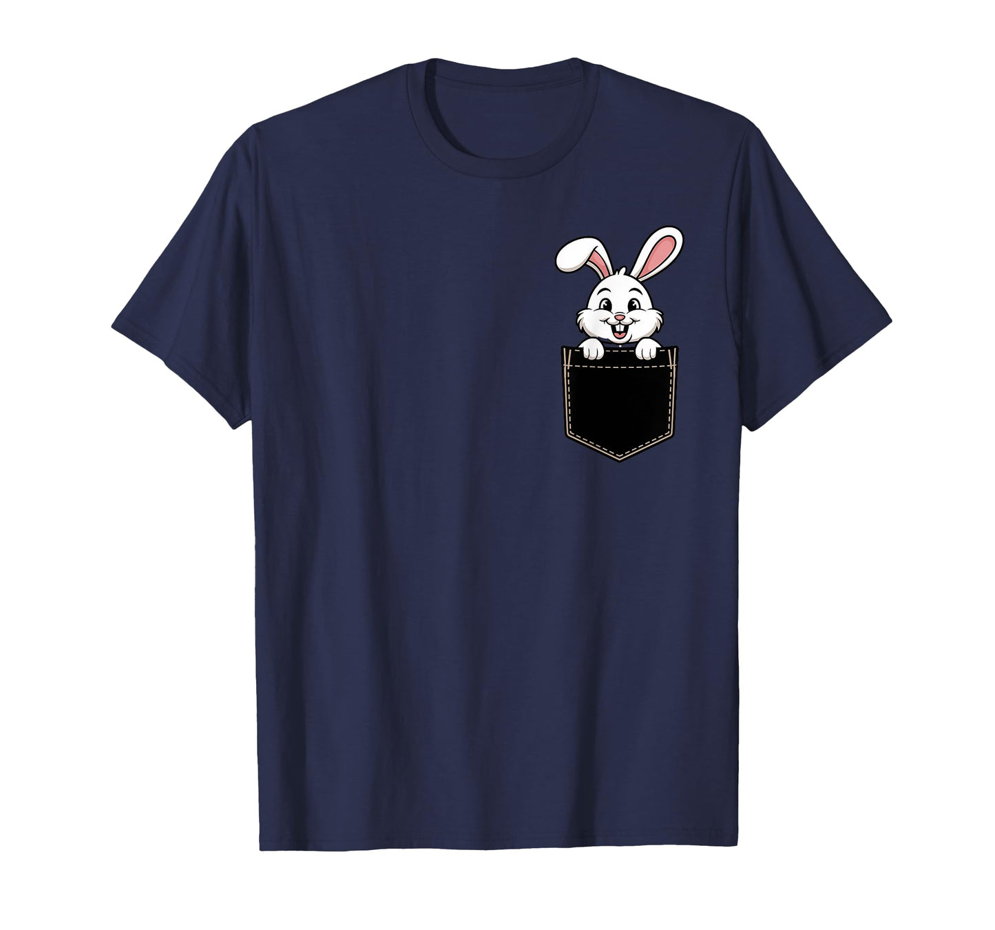 Funny Rabbit In Pocket Animal Cute Women Men T-Shirt