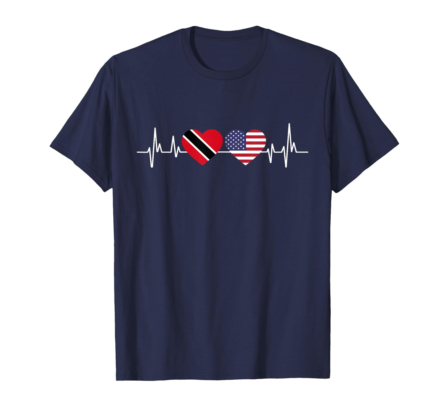 American Flag Heartbeat Trinidad And Tobago T-Shirt