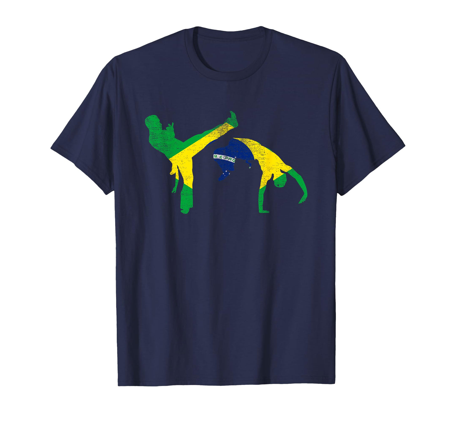 Brazil Flag Capoeira Dancer MMA Afro Brazilian Kick Fighter T-Shirt