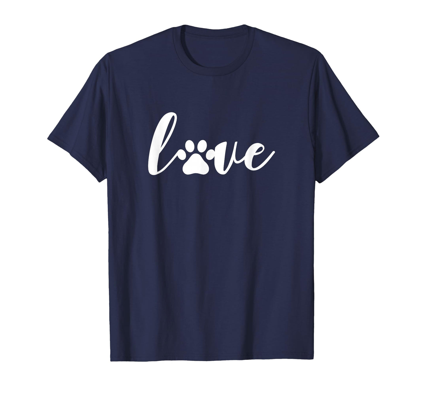 Paw Print Love Heart Funny Cool Dog Cat Mom Pet Animal Lover T-Shirt Small