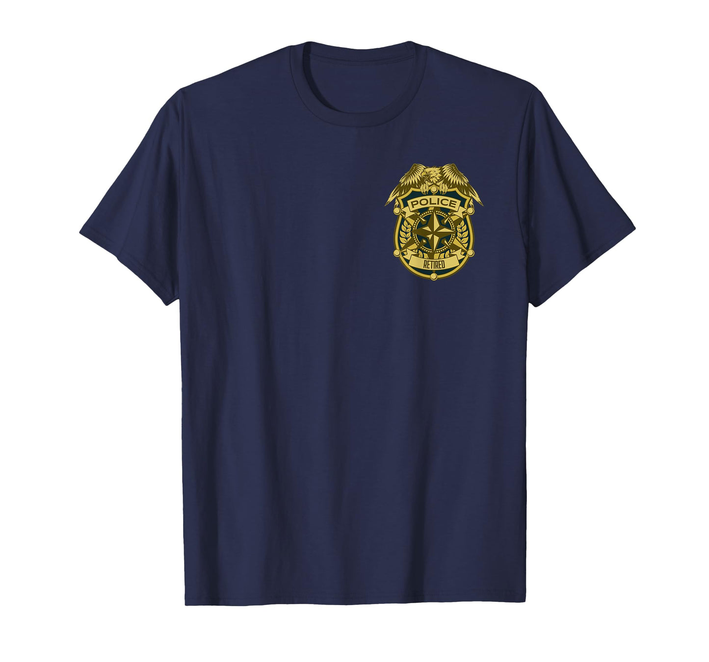 Retired Police Officer Badge Pocket T-Shirt