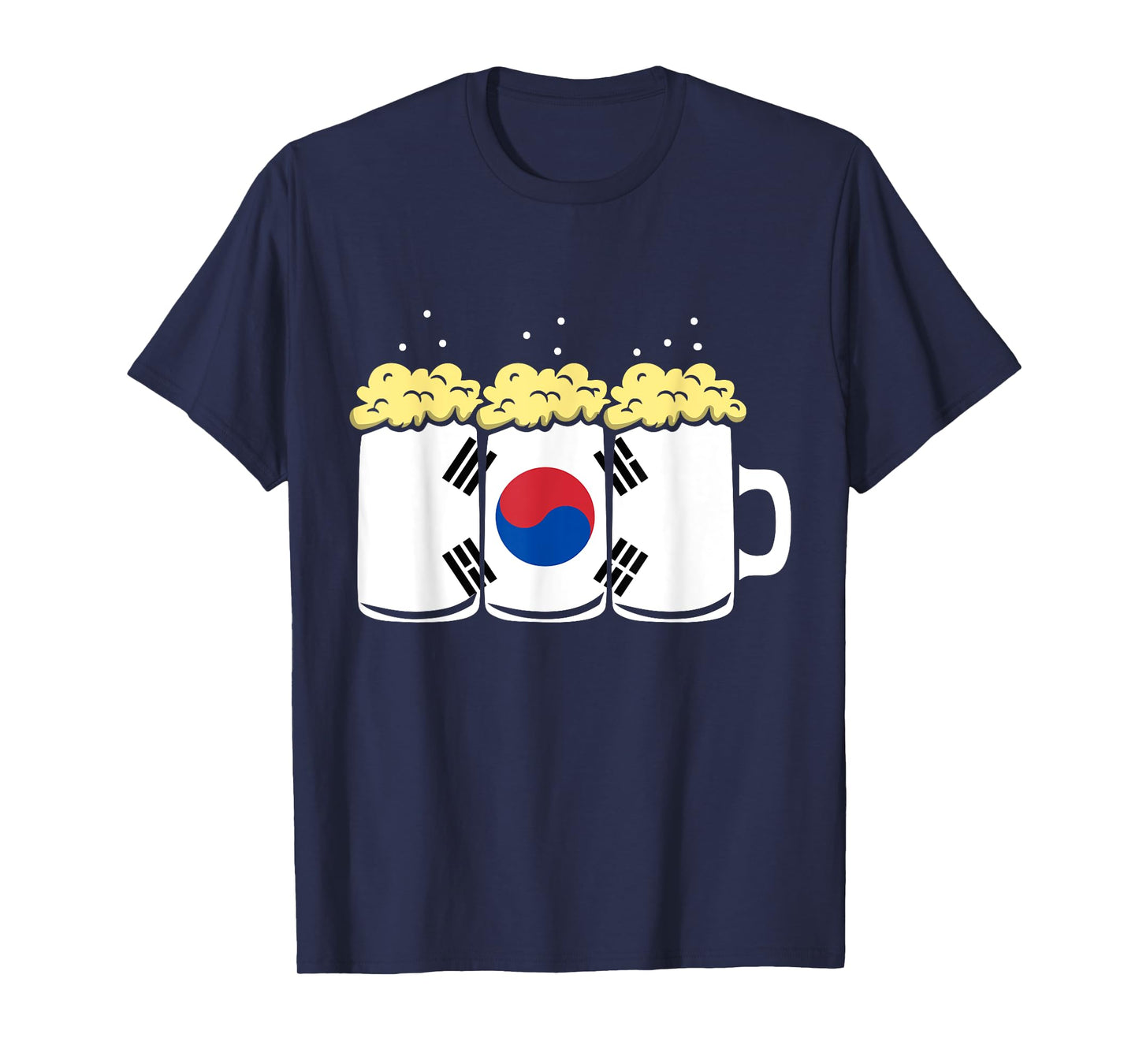 South Korea Flag Design for Beer Drinker Men T-Shirt
