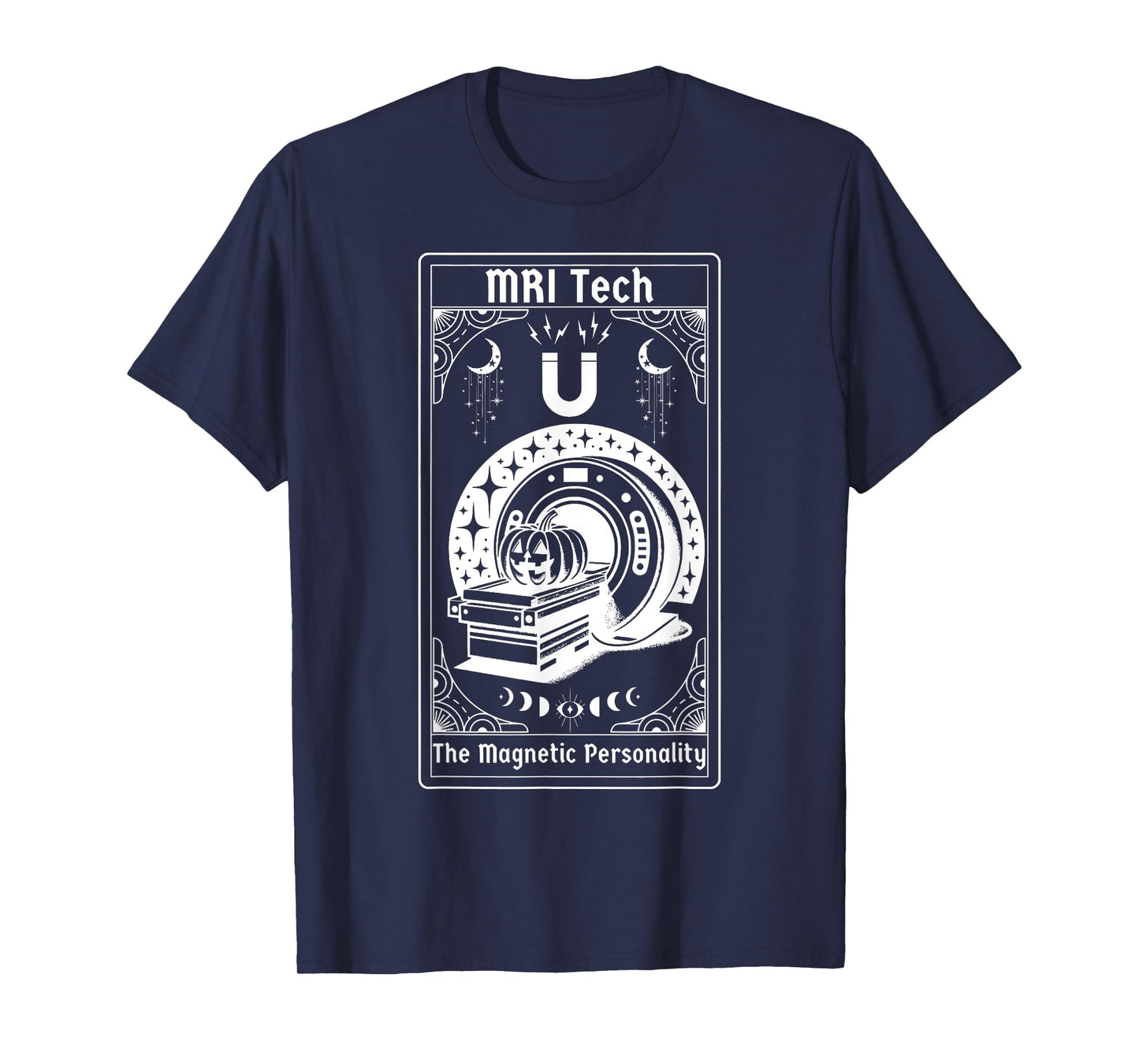Witchy MRI Tech Tarot Card Pumpkin Funny Halloween Xray Tech T-Shirt