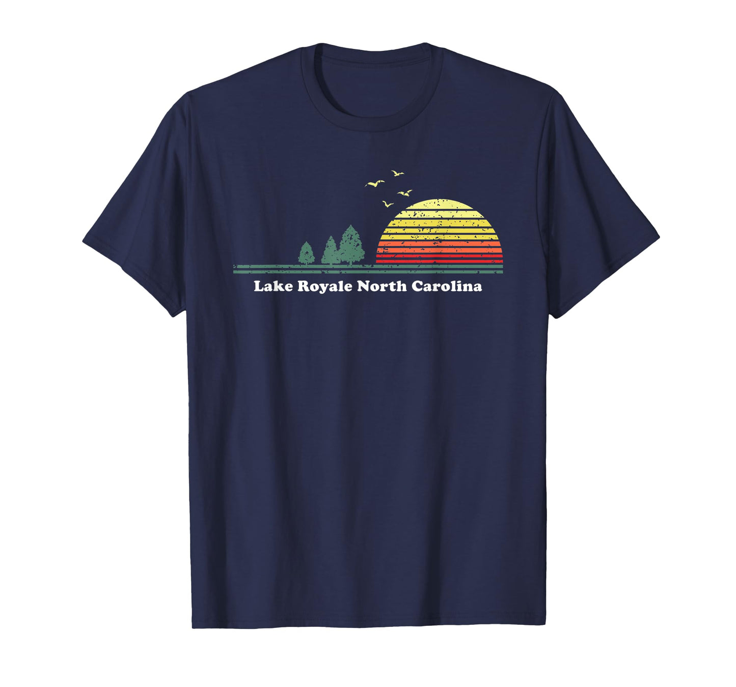 Vintage Lake Royale, North Carolina Sunset Souvenir Print T-Shirt