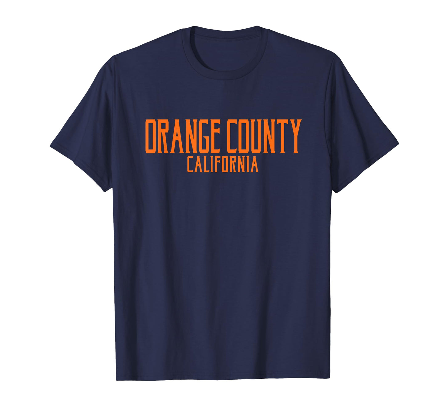 Orange County California Text Orange Print T-Shirt