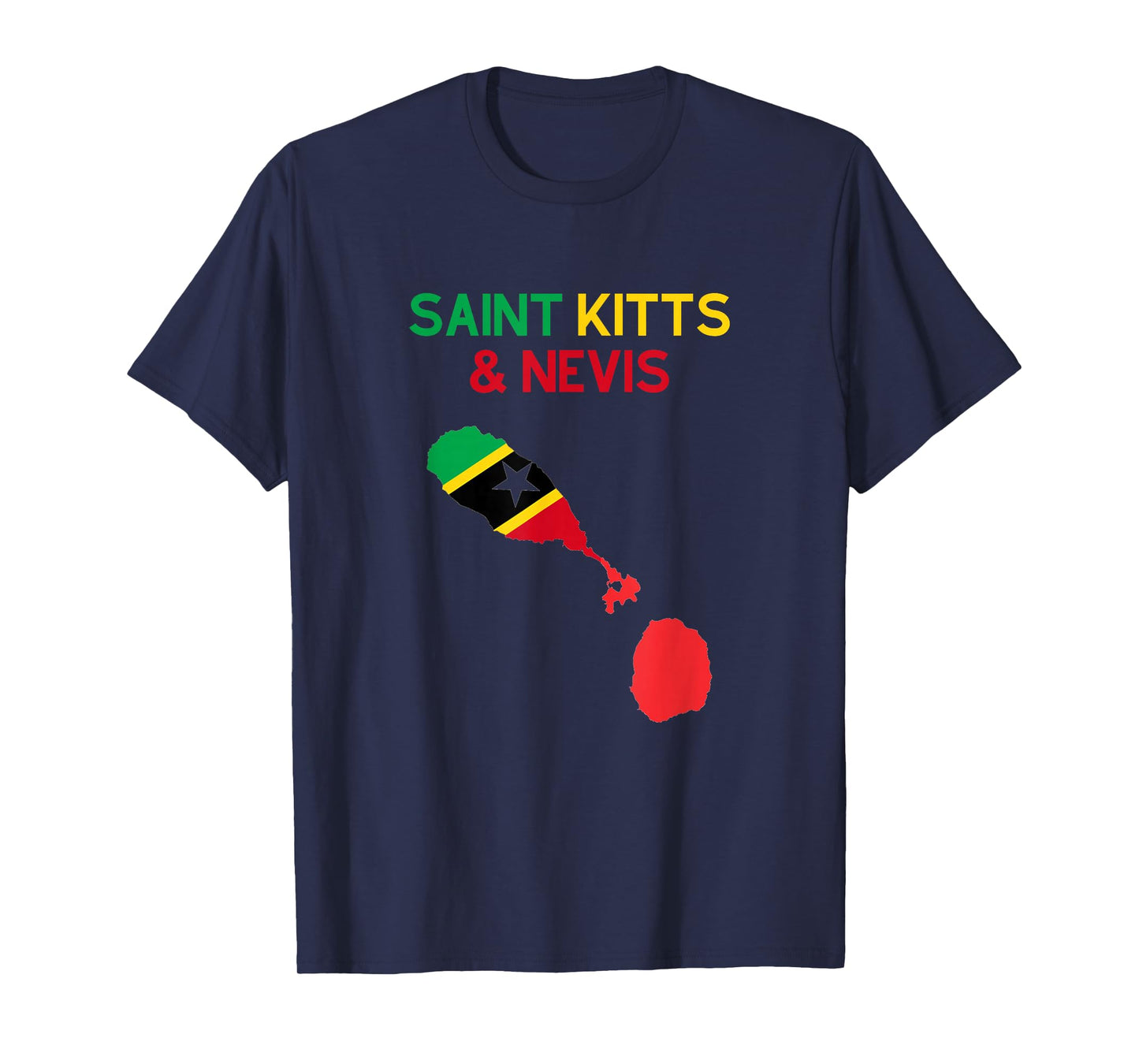 SAINT KITTS & NEVIS FLAG AND MAP T-Shirt