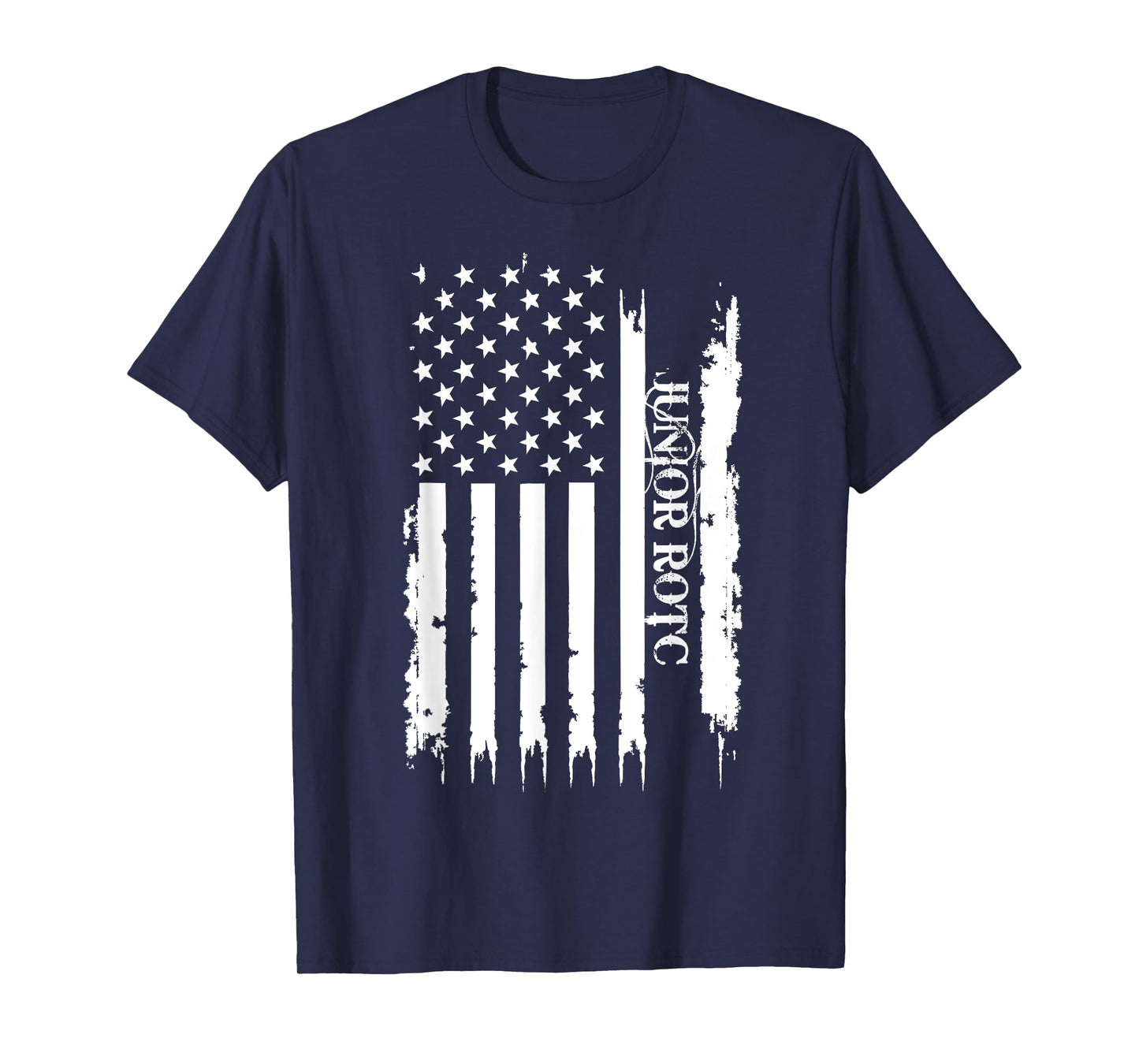 Junior ROTC United States Distressed w US Flag T-Shirt