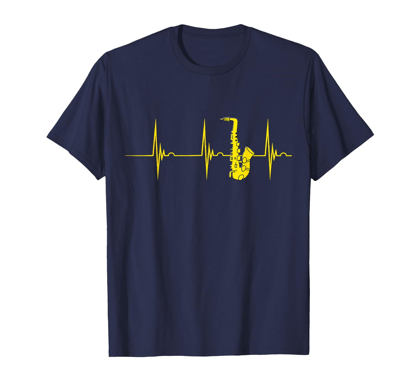 Saxophone Heartbeat Alto Sax EKG Pulseline Jazz Band T-Shirt T-Shirt