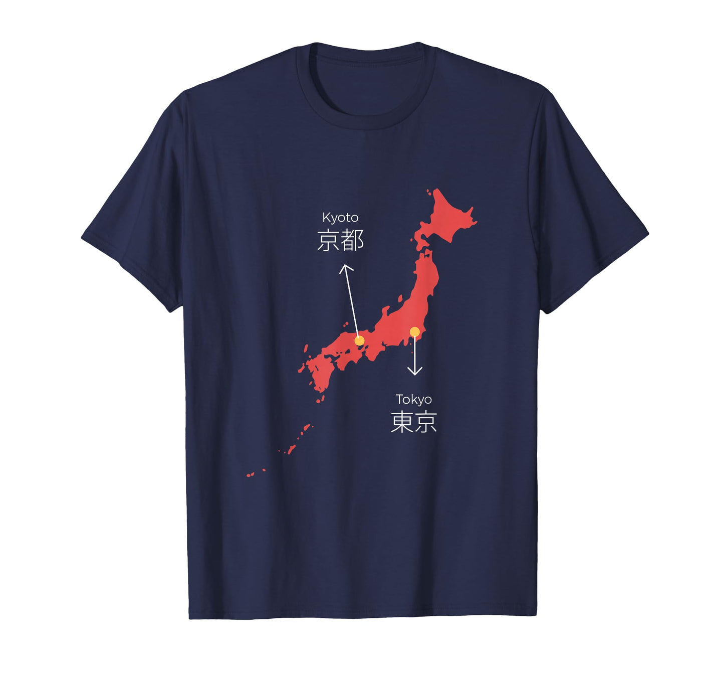 Japan Country Art Map Island Asia Kyoto Tokyo Gift T-Shirt
