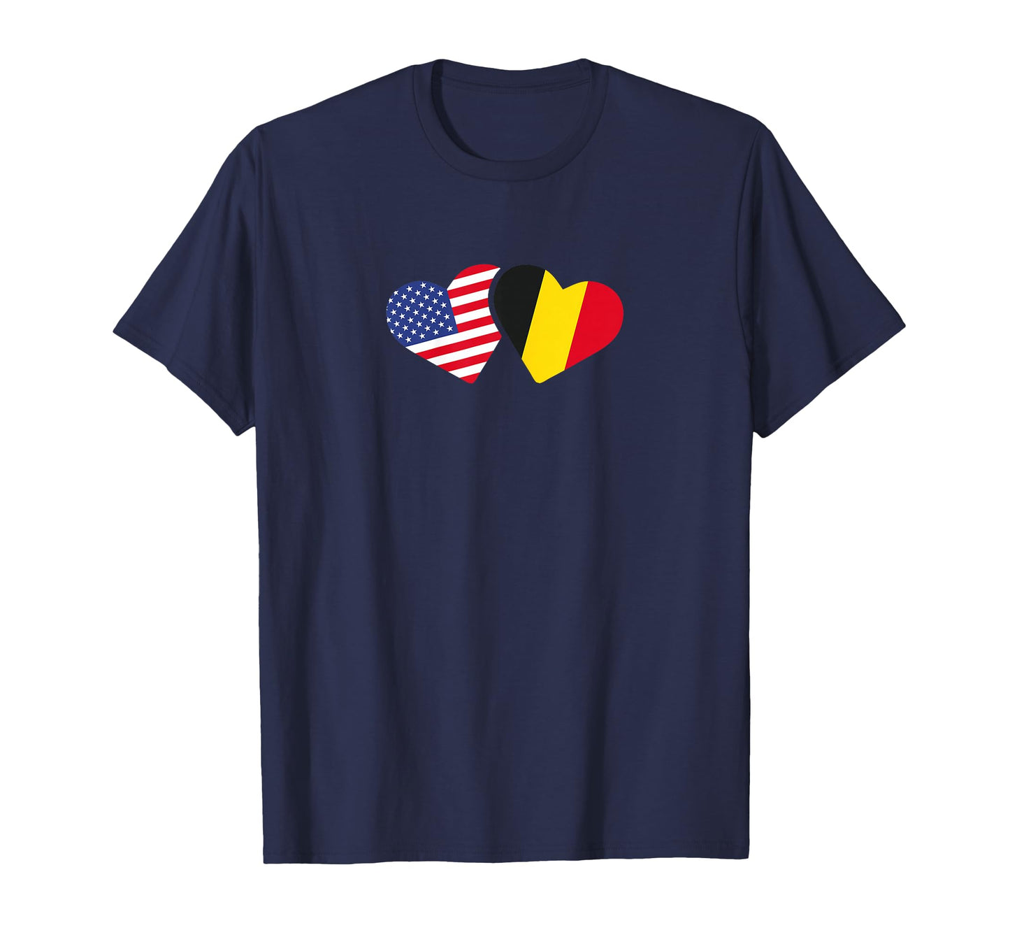 Belgium USA Flag T Shirt Heart Belgian Americans Love Cute T-Shirt