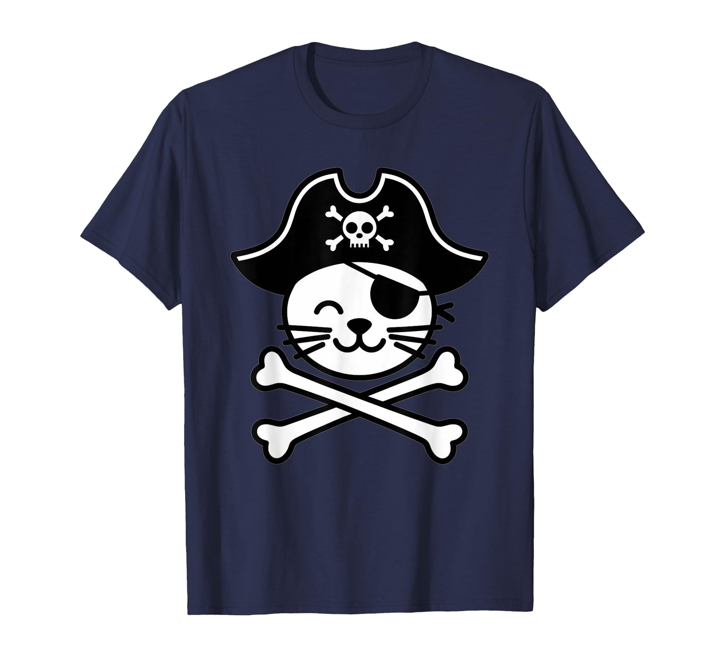 Pirate Cat Crossbones Cat Lover Cats Kitten Owner T-Shirt for Men Women Kids