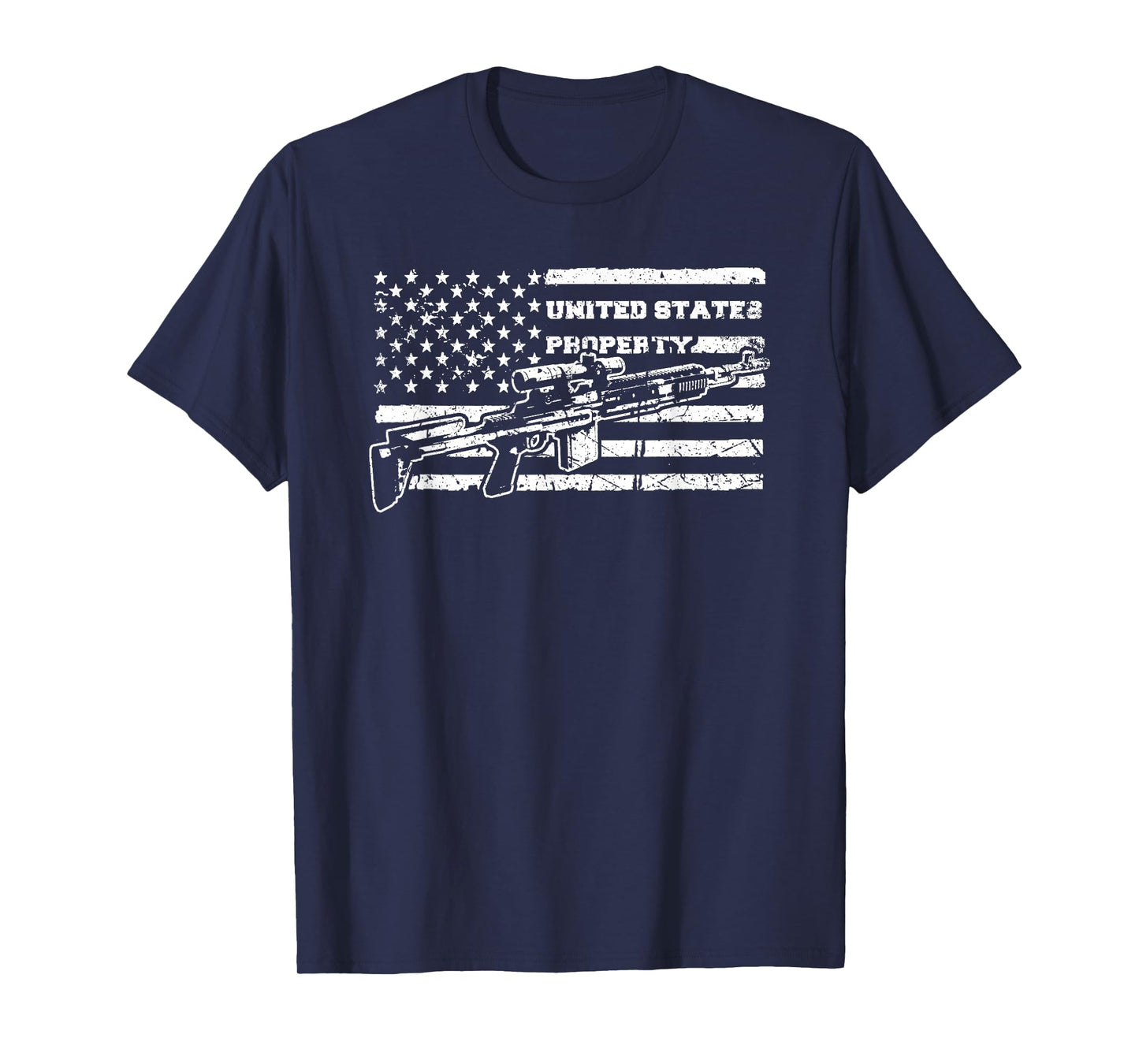 U.S. Army M14 EBR Enhanced Battle Rifle Distressed US Flag T-Shirt