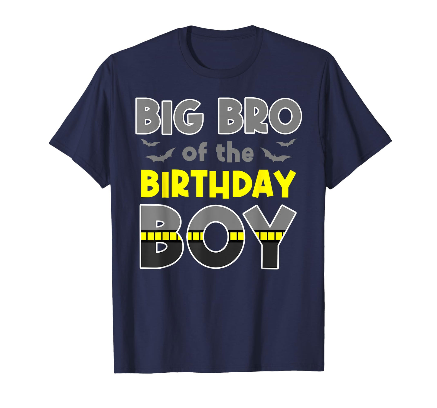 Big Bro Of The Birthday Boy Bat Family Party Theme Boys Gift T-Shirt