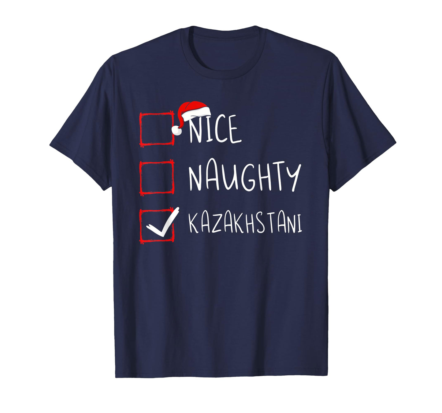Nice Naughty Kazakhstani Christmas Kazakhstan Heritage Roots T-Shirt
