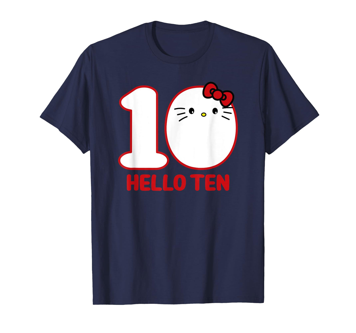 Happy Birthday Kitty, Cute Hello Ten Bday 10th Kawaii Gift T-Shirt