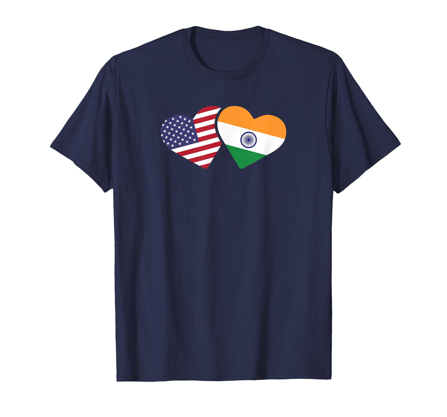 India USA Flag T Shirt Heart Indian American Love T-Shirt