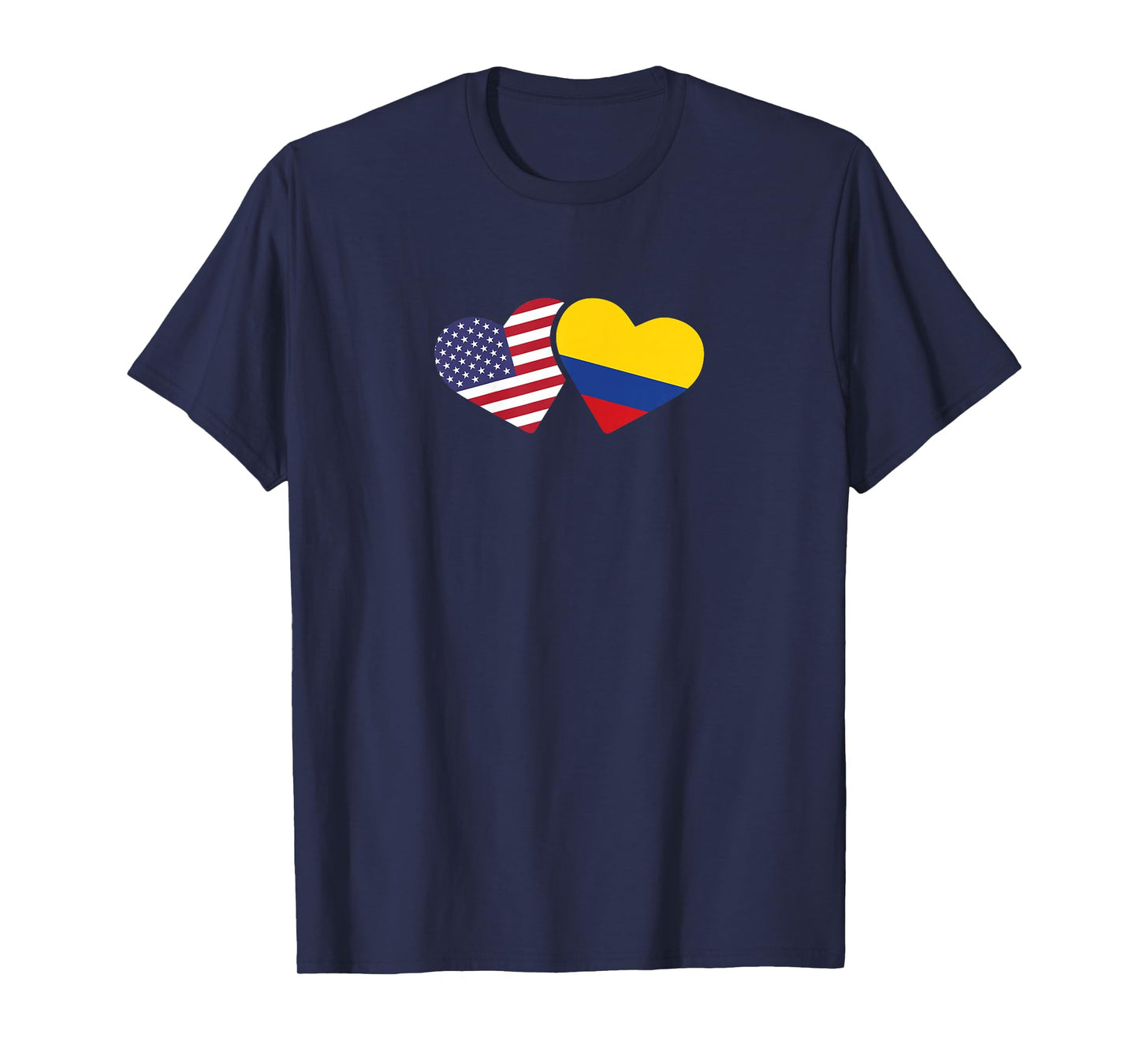 USA Colombia Flag Heart T Shirt Colombian American Love Gift T-Shirt