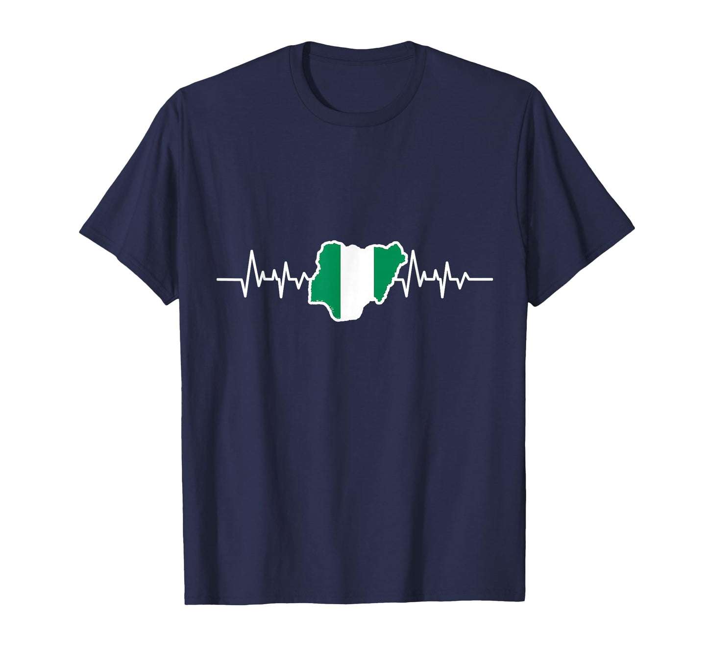 Nigerian Flag Gift Heartbeat Nigeria T-Shirt