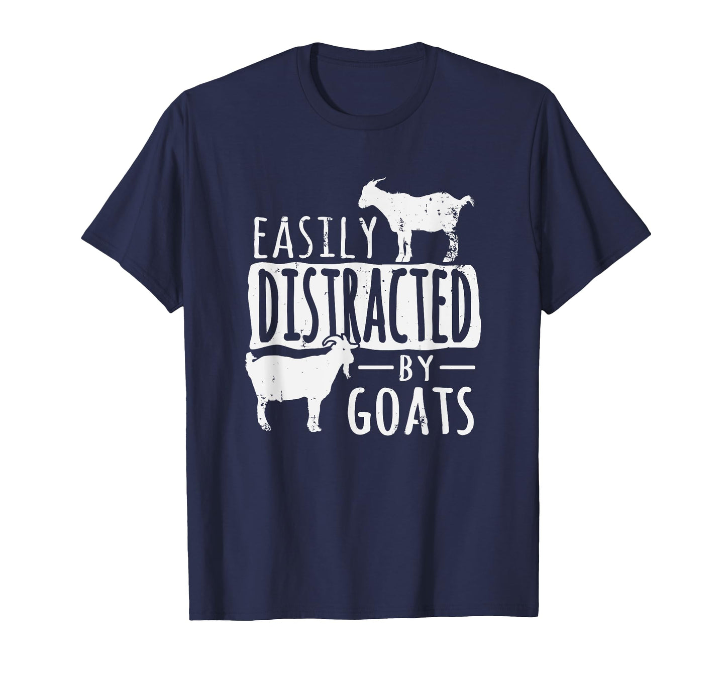 Funny Easily Distracted By Goats Country T-Shirt