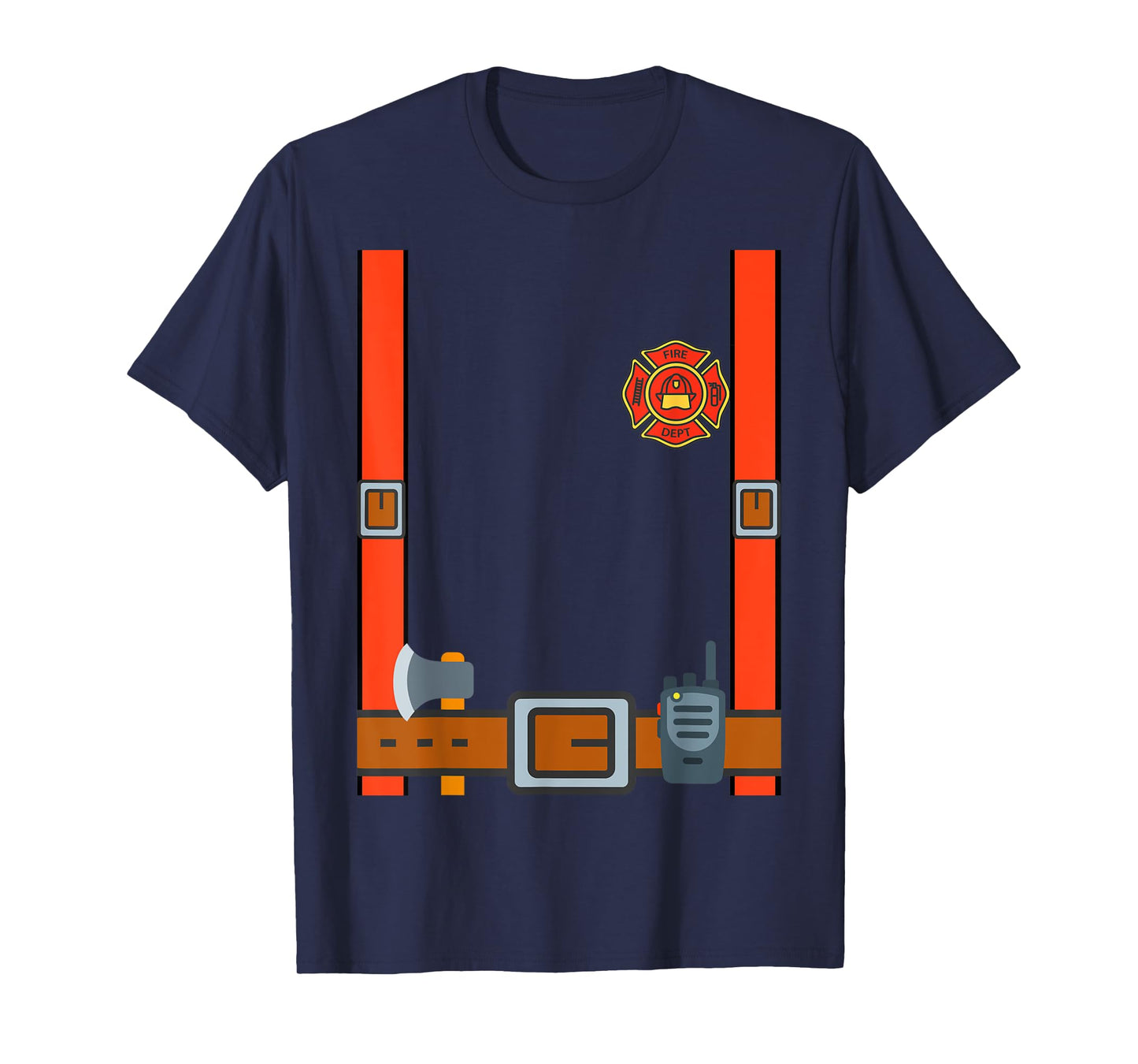 Fireman Halloween DIY Firefighter Uniform Costume Dressup T-Shirt