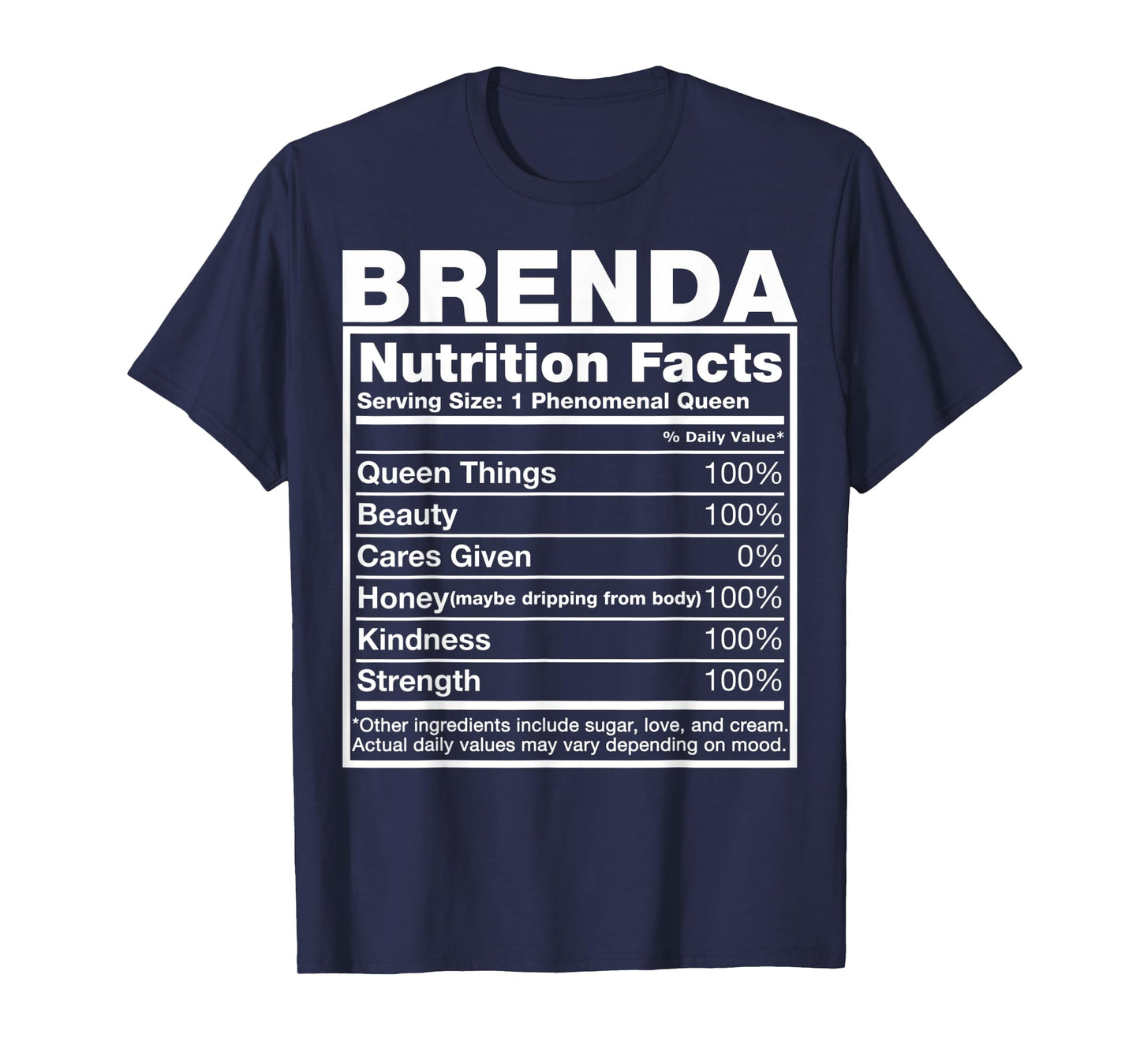 Brenda Nutrition Facts T-Shirt Brenda Name Birthday Shirt T-Shirt