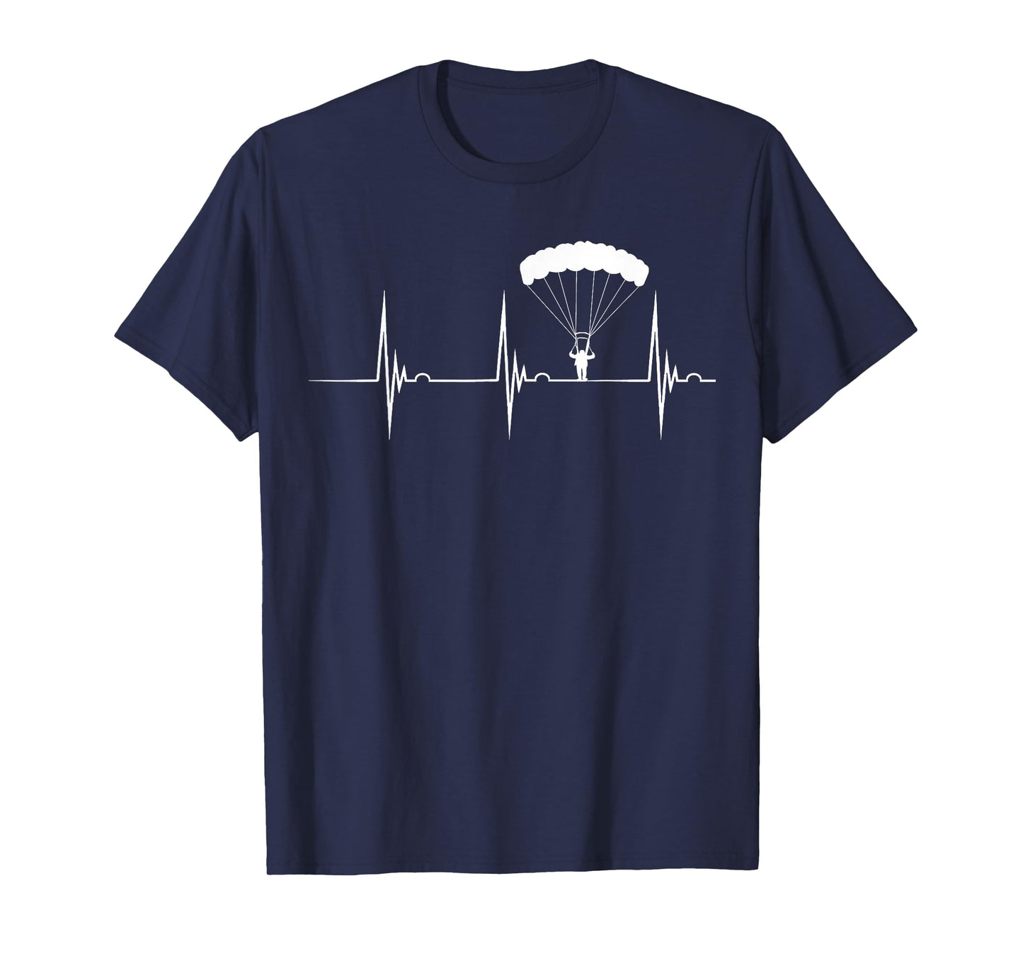 Skydiving Heartbeat Skydiver Skydive EKG Pulse Jump T-Shirt