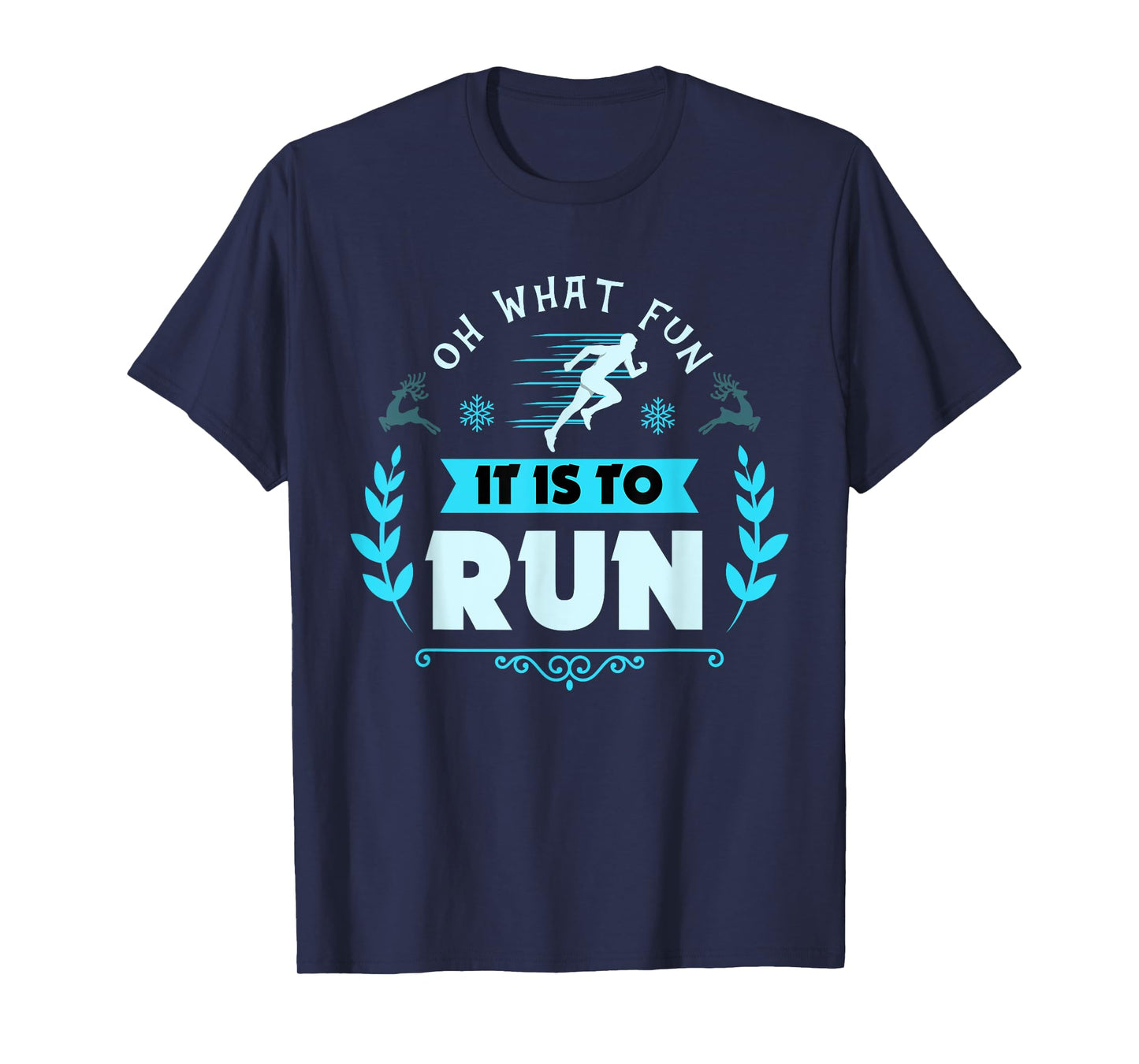 Funny Oh What Fun It Is To Run Cross Country Christmas Gift T-Shirt