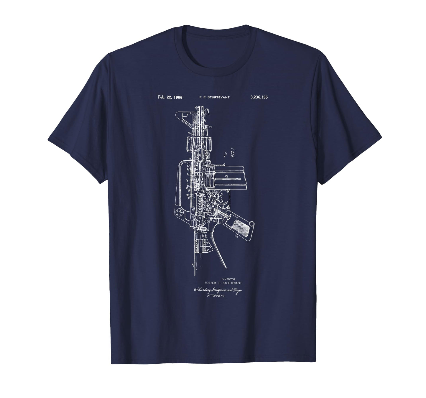 M-16 Gun Patent Gun Military Country Firearm Second T-Shirt