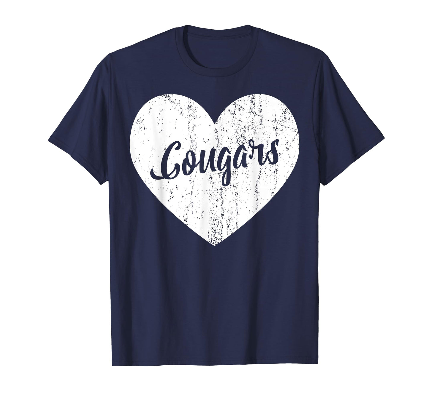 Cougars School Sports Fan Team Spirit Mascot Cute Heart Gift T-Shirt