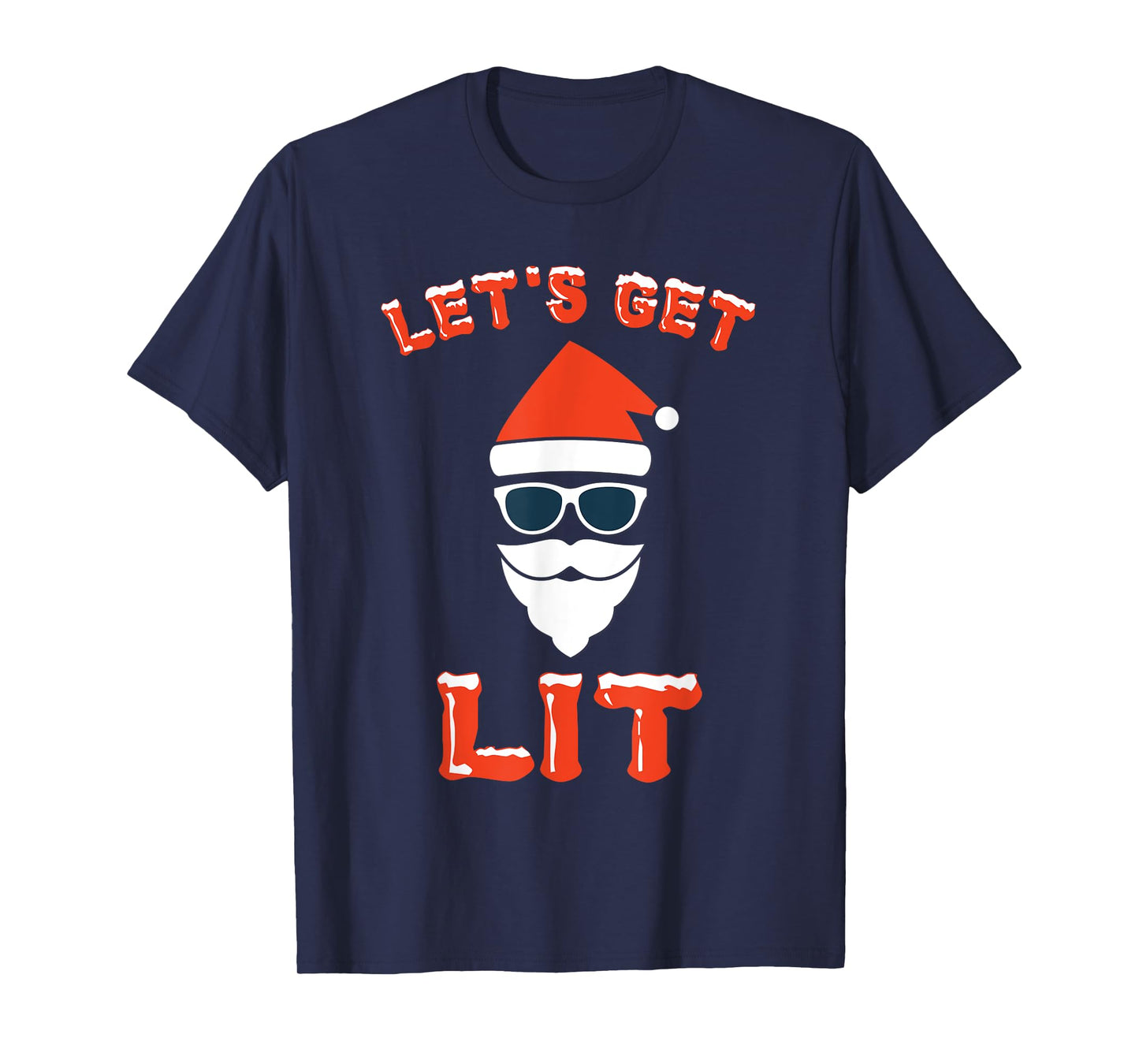 Let's Get Lit Funny Christmas Drinking T-Shirt Funny Xmas T-Shirt