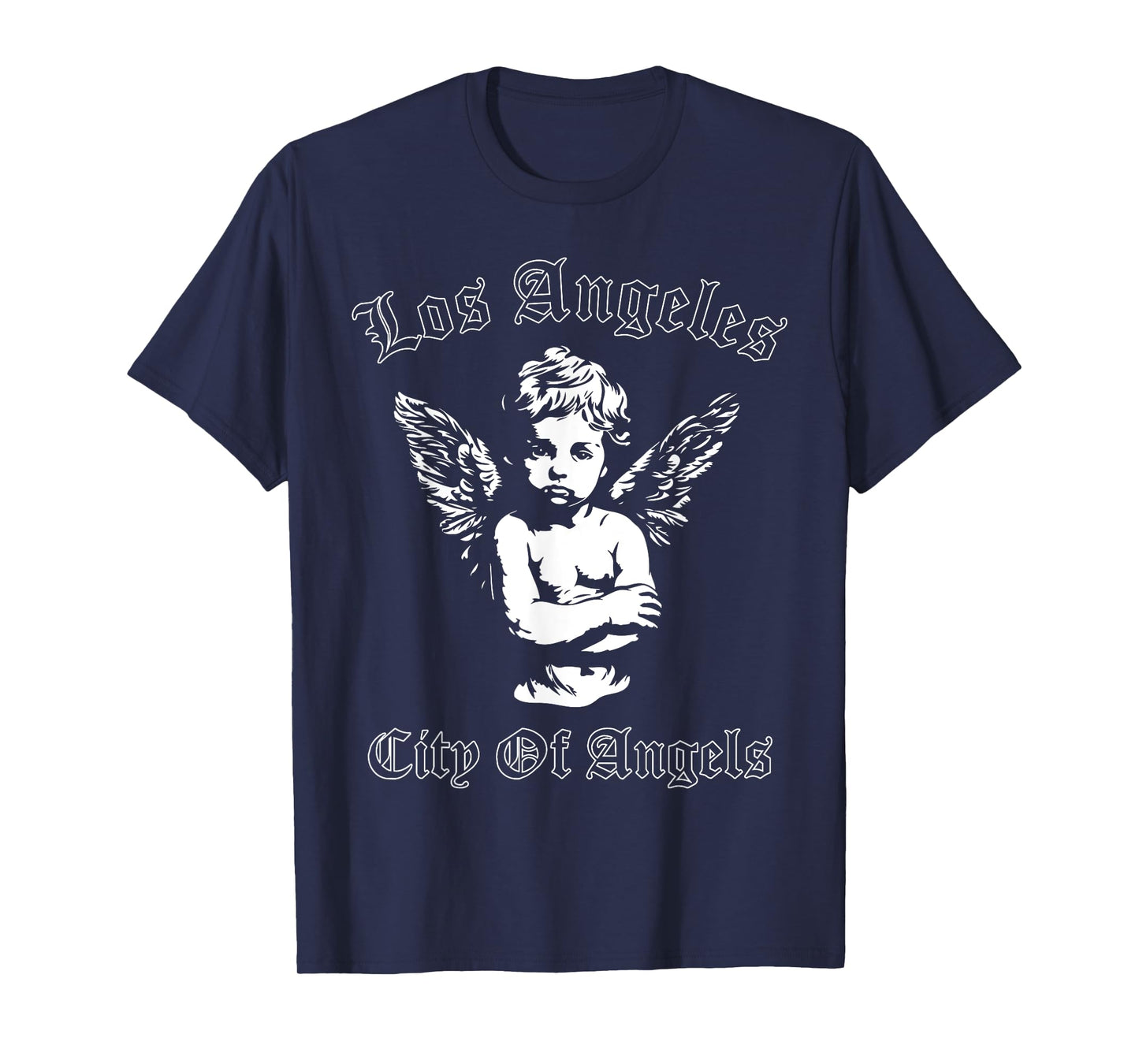 Los Angeles OG Chicano Angel LA California T-Shirt, Small, Black
