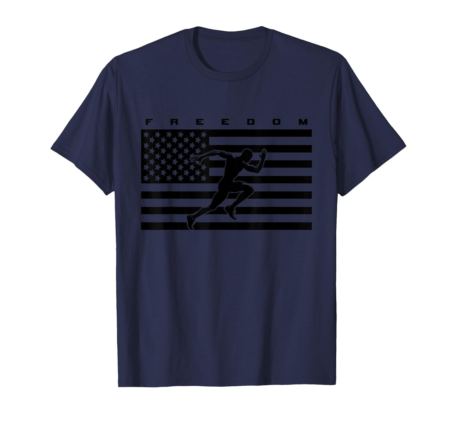American Flag Runner Running Track and Field T-Shirt