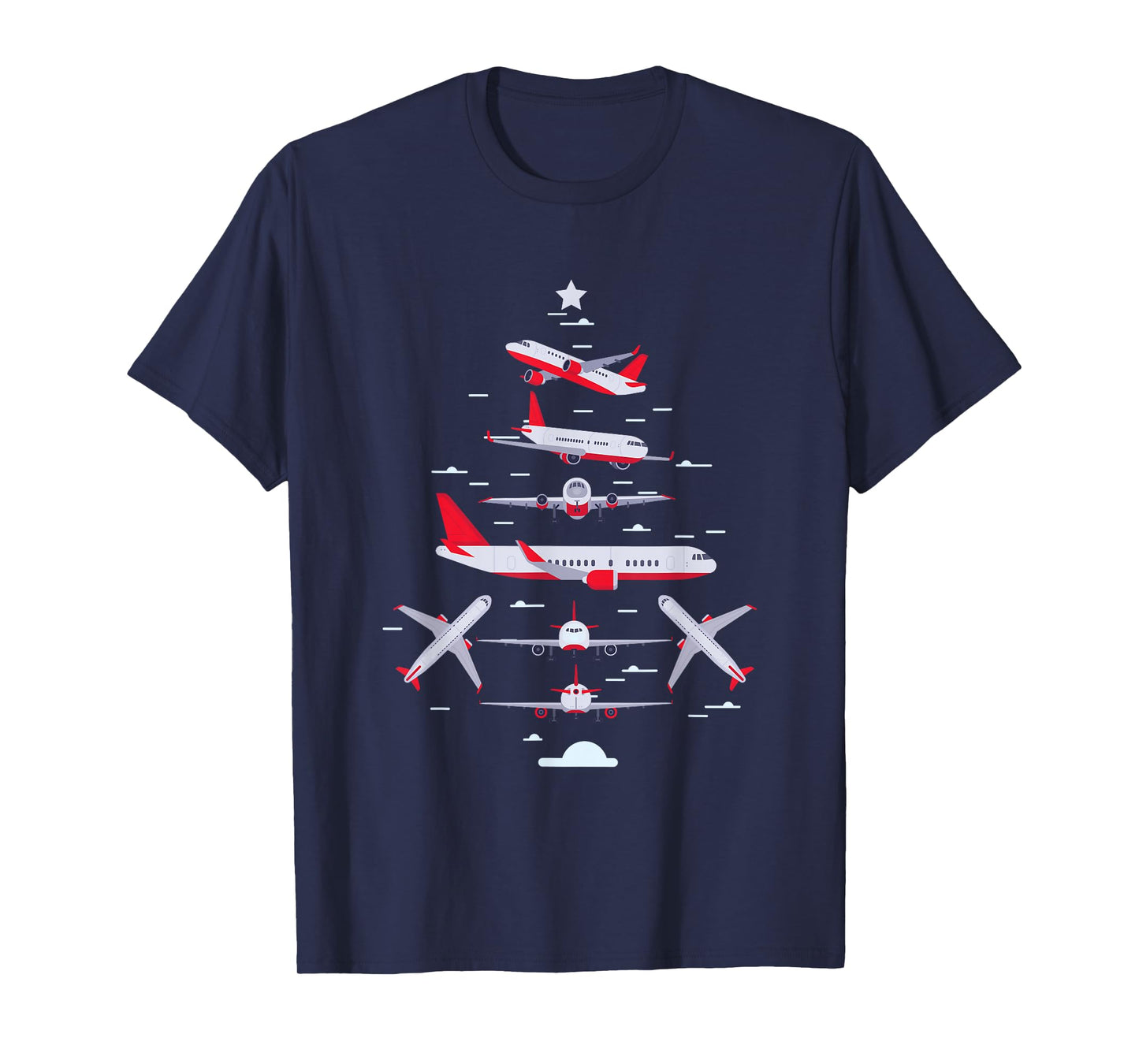 Airplane Christmas Tree Pilot Merry Christmas Xmas Tree T-Shirt