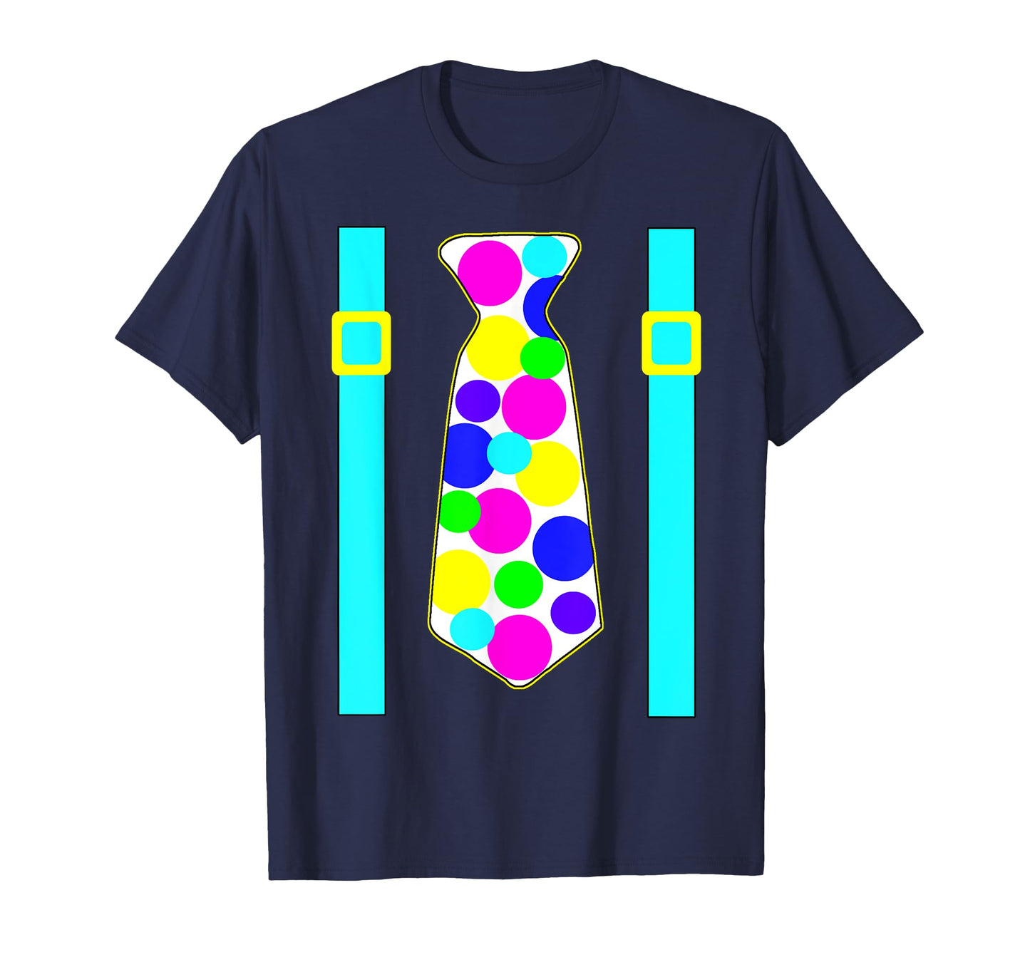Party Shirt Polka Dot Jumbo Tie Suspender Graphics T-Shirt