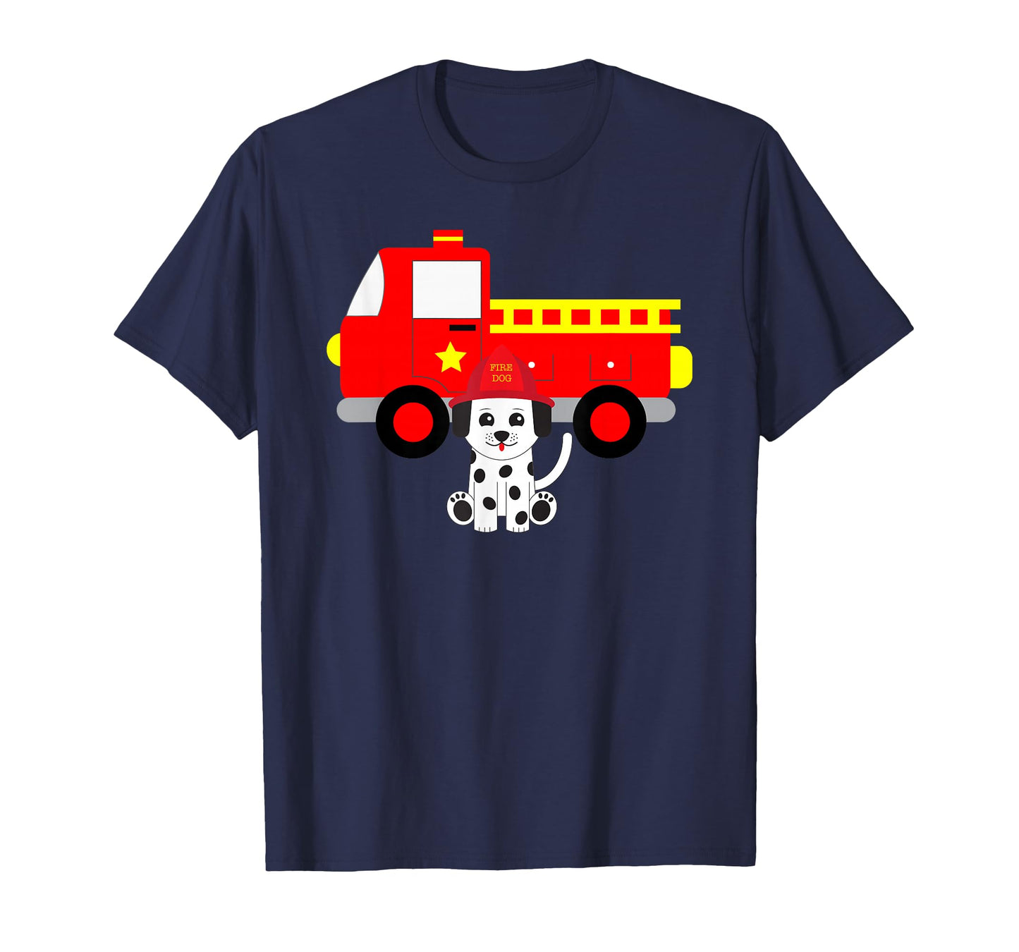 Firetruck and Dalmatian Firefighter Fire T-Shirt