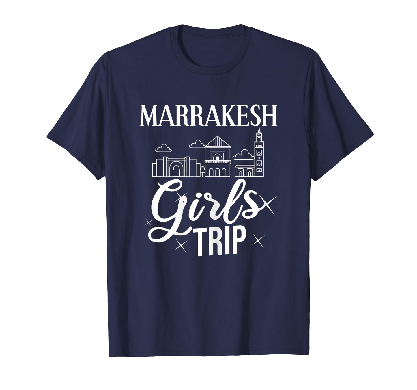 Womens Marrakesh Morocco City Trip Skyline Map Travel T-Shirt