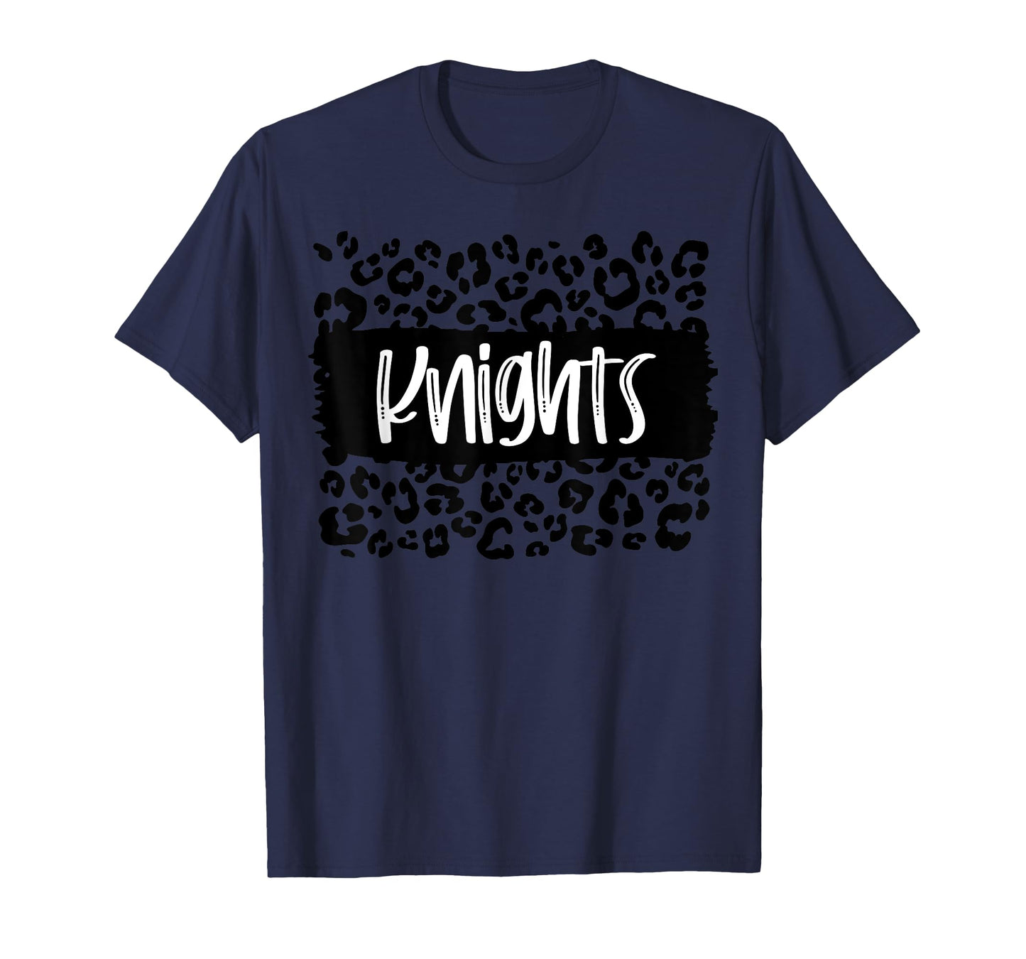 Knights Team Mascot School Spirit Game Night Leopard Print T-Shirt