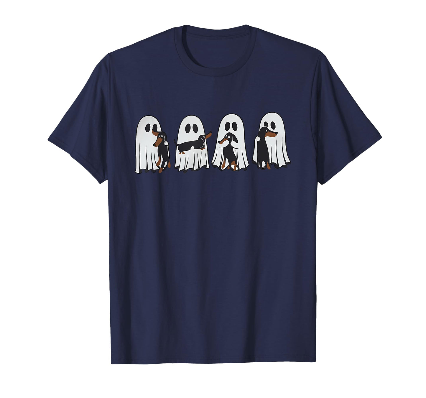 Cute Ghost Holding Dachshund Halloween Shirt Dachshund T-Shirt