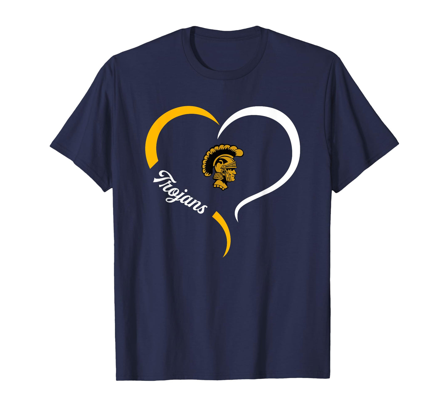 Carrollton Trojans Logo Half Heart Slogan HS T-Shirt