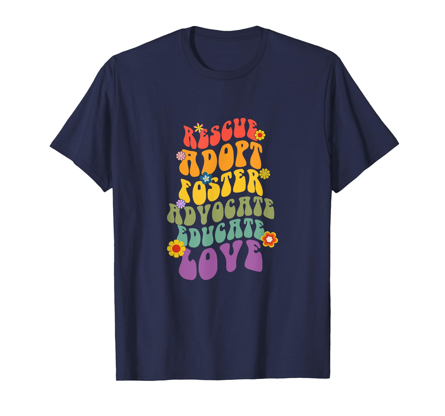 Rescue Adopt Foster Advocate Groovy Dog Mom Rescue Adoption T-Shirt for Men Women
