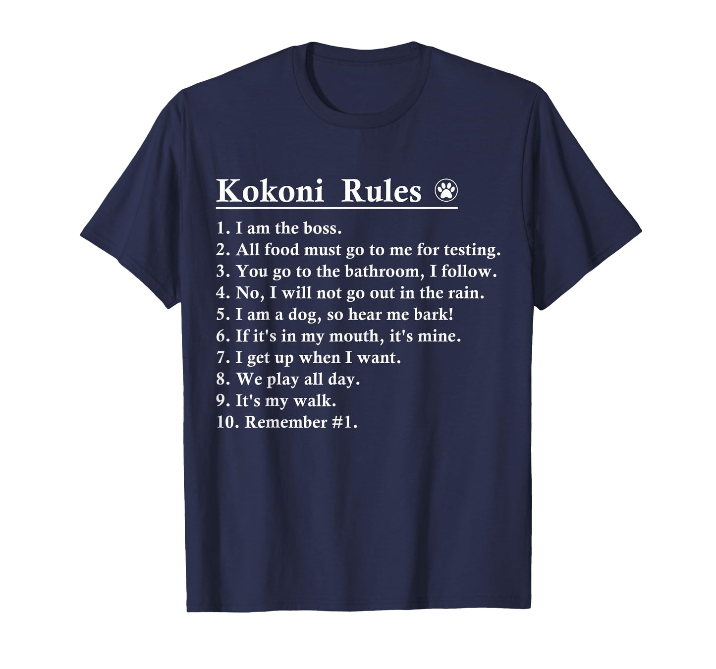 Funny Kokoni Dog Rules T-Shirt for Men Women Kids
