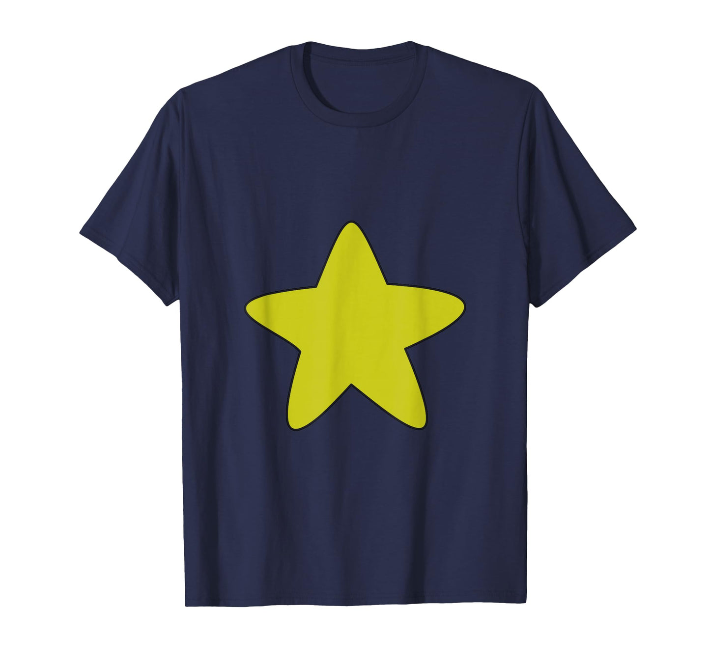 Bright Yellow Star Belly Shirt, Distressed Gold Star Stomach T-Shirt