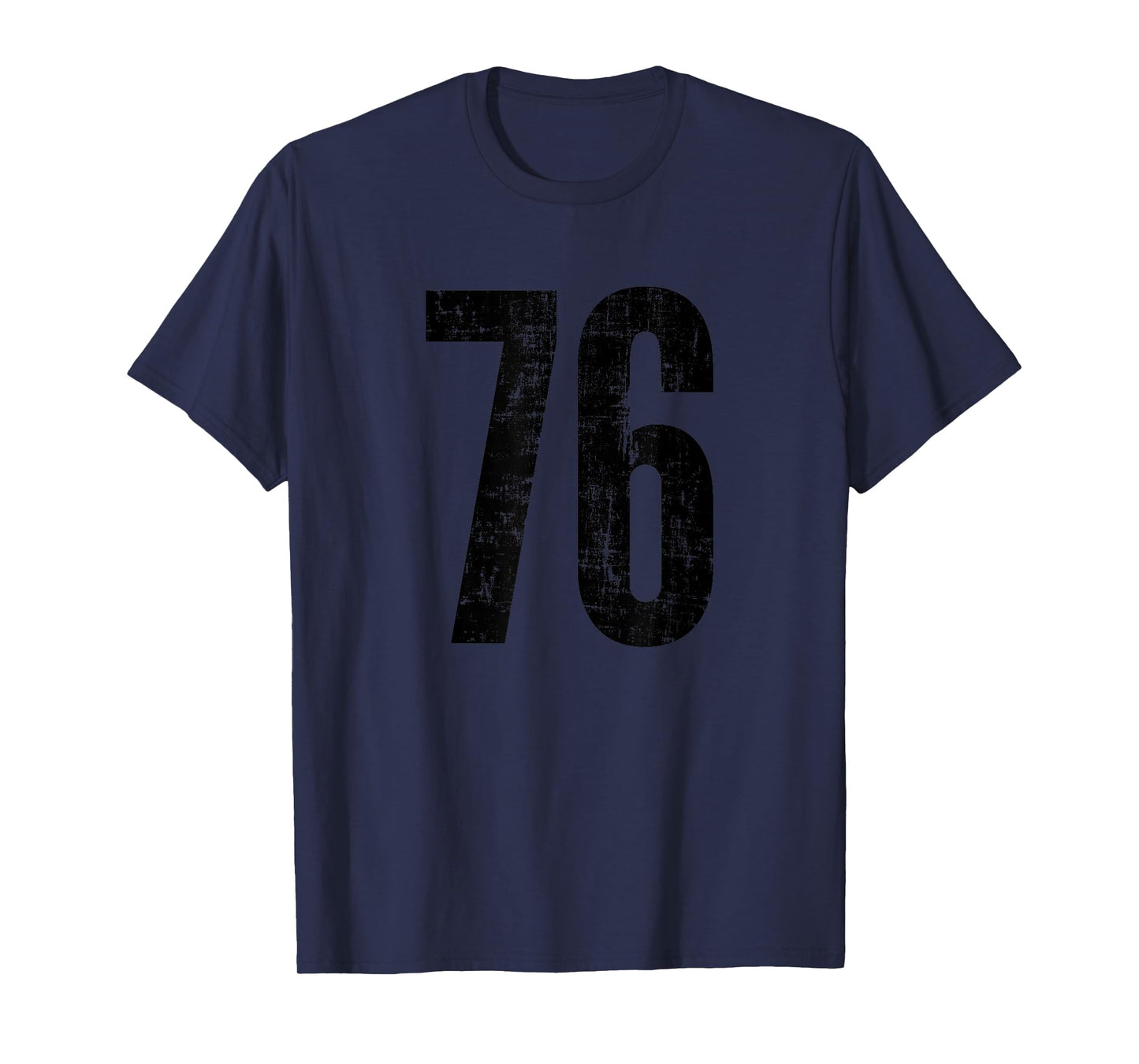Number 76 Distressed Vintage Sport Team Practice Training T-Shirt