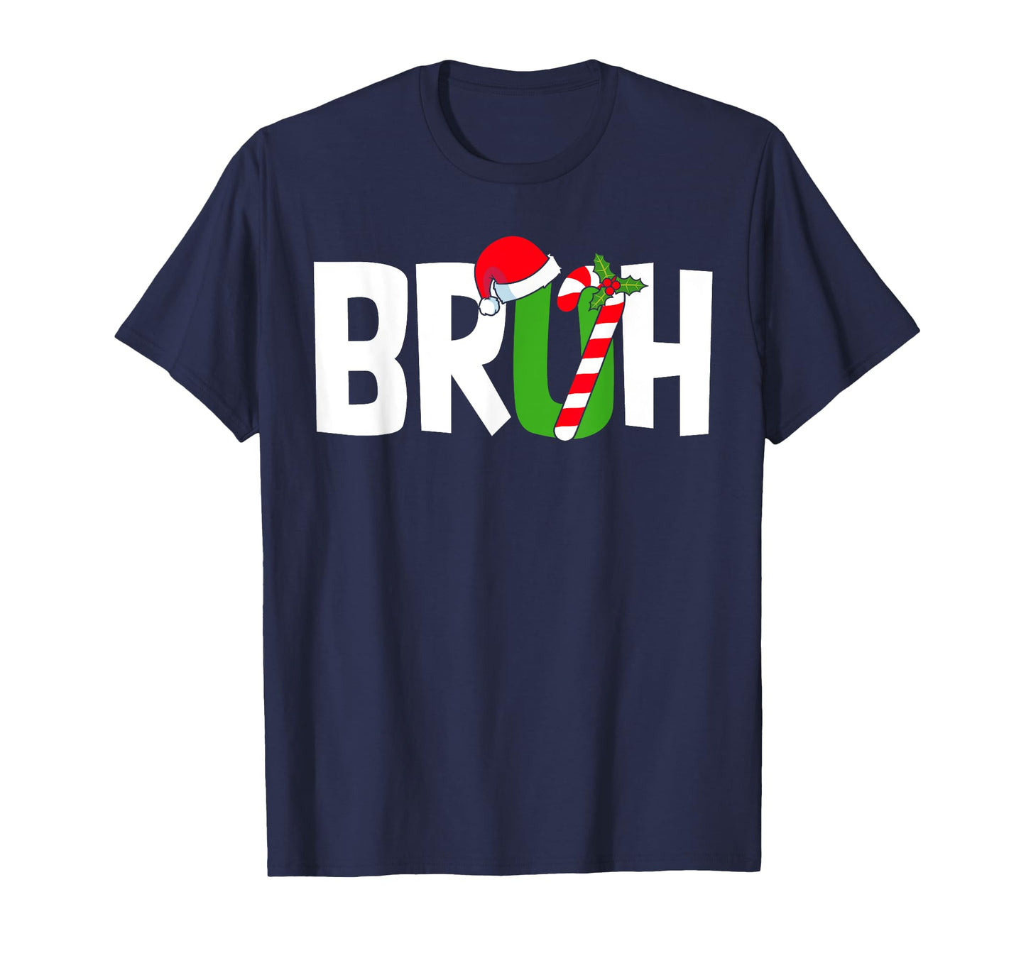 Bruh Christmas Meme Candy Cane Funny Pajamas for Kids Boys T-Shirt