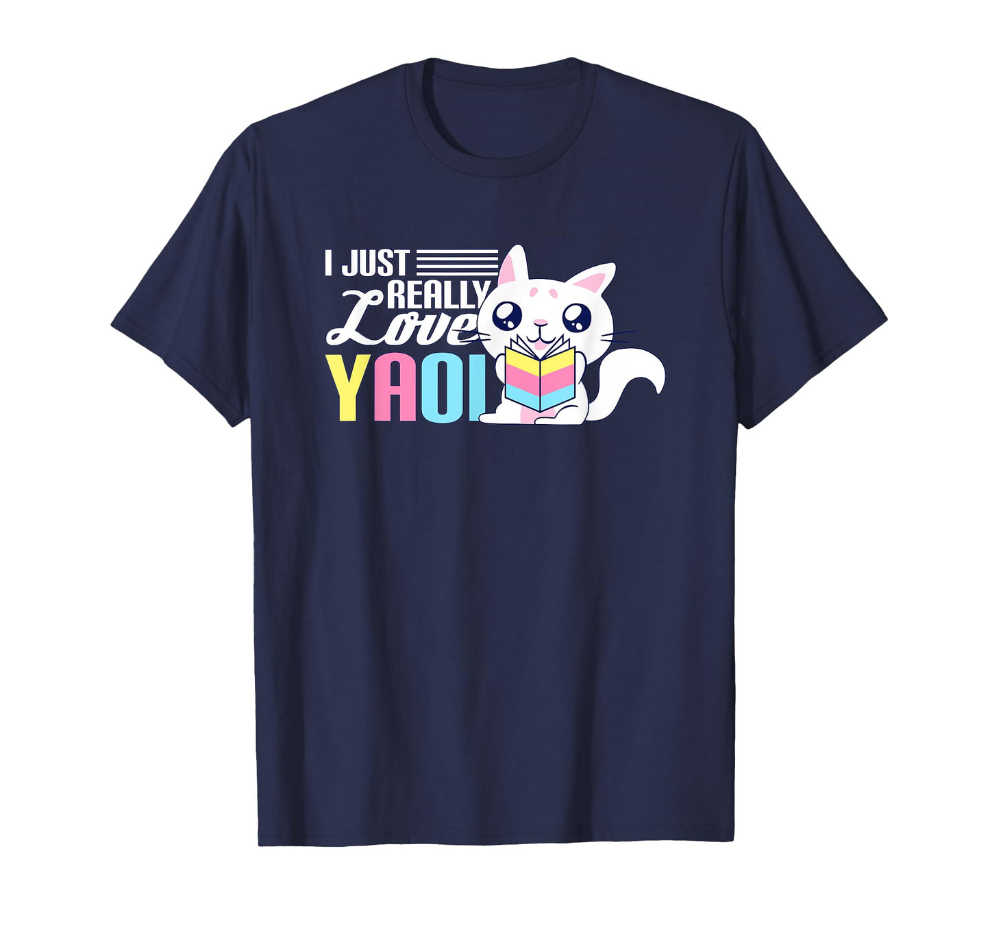 Fujoshi Yaoi Manga BL Boy Love I Kawaii Cute Cat Anime T-Shirt
